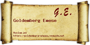 Goldemberg Emese névjegykártya
